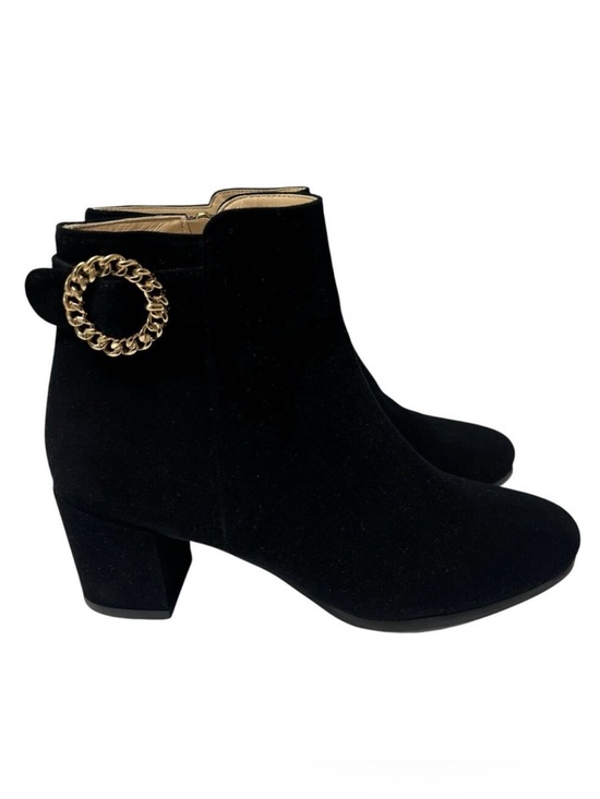 Ron White Shoes - Ron White Rosalie Water Resistant Buckle Boots Black Suede Leather Size US 10.5